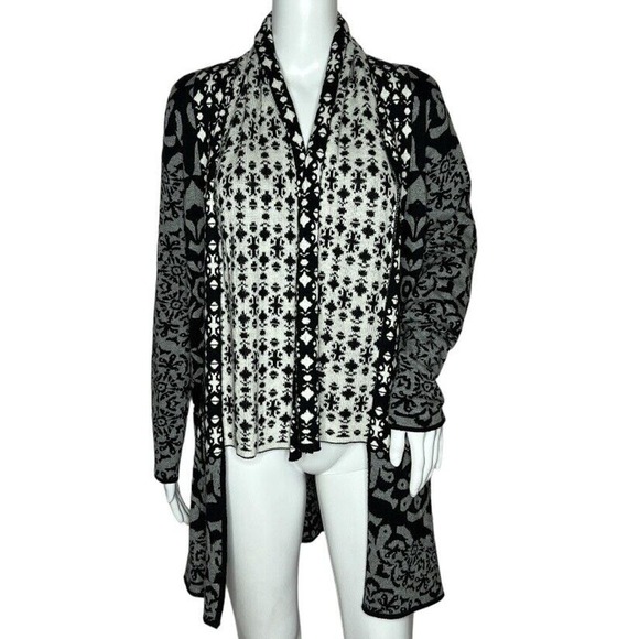 Gypsy 05 Sweaters - GYPSY 05 Global Village Sweater Womens Small Black Gray Cardigan Open Bohemian